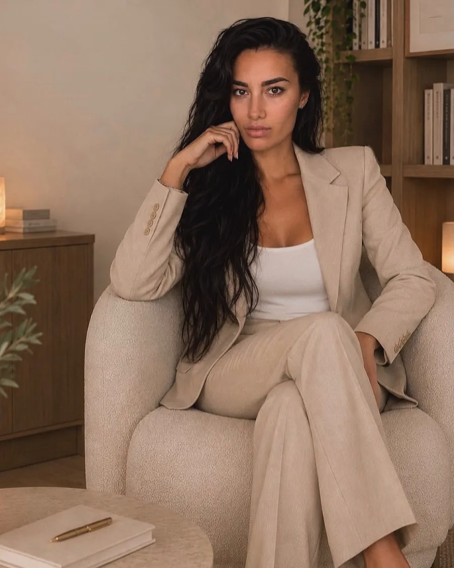 Giada Stroppa, seated in an armchair, looking at the camera.